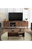 Mezza Set 1583-2072 Exxen 180 Cm Tv Ünitesi Exxen Orta Sehpa (AHŞAP AYAKLI) - Hat Rengi