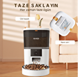 OVIOO QQ005  6lt Kameralı ve Uzaktan Wifi Bağlantılı Paslanmaz Kaseli Kedi ve Köpek Besleyici 
