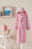 Özdilek Shell Plaid Kapüşonlu Kadife Çocuk Bornozu 5/6 Yaş