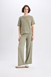 Wide Leg Kışlık Pantolon Geniş Paça Basic Düz  Bürümcük