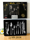 72 Parça 12 Kişilik Çatal Kaşık Seti Sade Model Kutulu 18/0 Kalite