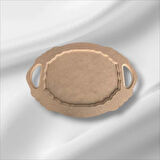 Ham Ahşap Boyanabilir Kulplu Oval Büyük Tepsi-Sunumluk