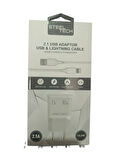 STEELTECH 5V 2.1A 10W 1mt USB 3.0 Ev Şarj Kafa + Lightning Şarj Kablosu