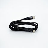 Philips 50cm 6A 120W Type-C to Type-C Örgülü Hızlı Data ve Şarj Kablosu Siyah