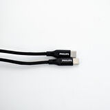 Philips 50cm 6A 120W Type-C to Type-C Örgülü Hızlı Data ve Şarj Kablosu Siyah