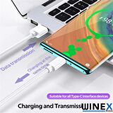 Winex 2in1 5A 120W UsbA to Type-C ve Lightning Hızlı Data ve Şarj Kablosu 120cm