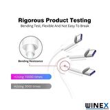 Winex 2in1 5A 120W UsbA to Type-C ve Lightning Hızlı Data ve Şarj Kablosu 120cm