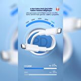 ScHitec 5 Adet 6A 120W Type-C to Type-C 1Metre Süper Hızlı Data ve Şarj Kablosu