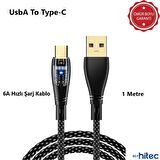 ScHitec 6A 120W UsbA to Type-C 1Metre Hızlı Data ve Şarj Kablosu Siyah YK234S