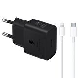 Samsung Apple İphone 13 Mini T2510N İphone Lightning Şarj Aleti Siyah 2m Type-C to Lightning Kablo