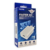 Tecno Tcl 20 5G 33W UsbA Çıkışlı 3in1 Lightning, Type-C, Micro Data ve Şarj Kablolu Şarj Aleti
