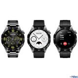 ScHitec Watch GT4 Amoled Ekran Android İos HarmonyOs Uyumlu 3 Kordonlu Akıllı Saat Siyah