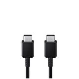 Samsung Casper Via L30 İle Uyumlu 60W Type-C To Type-C Data ve Şarj Kablo 1.8Metre Siyah