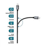 Philips 3A 60W UsbA to Type-C Deri Kaplama Hızlı Şarj Kablosu 1.2m + ScHitec Type-C to UsbA 3.0 OTG Dönüştürücü Adaptör