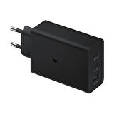Samsung 3in1 65W 2xPD+UsbA 3 Çıkışlı Şarj Aleti + 60W Type-C To Type-C Hızlı Data ve Şarj Kablo 1.8Metre Siyah