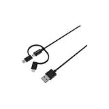 Philips Playstation 4/5 İle Uyumlu Joystick Şarj Kablo 3in1 Micro-Lightining-Type-C Hızlı Şarj Data Kablo 1.2m DLC3104T