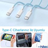 ScHitec 6A 60W Apple İphone 15 ve Üzeri Uyumlu Type-C to Type-C Örgülü Hızlı Data ve Şarj Kablosu Beyaz