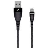 Philips Apple MFI Lisanslı İphone 6S Plus UsbA to Lightning 1.2Metre Hızlı Data ve Şarj Kablosu Siyah 