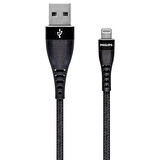 Philips Apple MFI Lisanslı İphone XS UsbA to Lightning 1.2Metre Hızlı Data ve Şarj Kablosu Siyah 