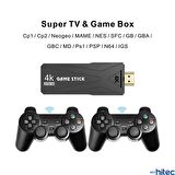 ScHitec 4K Android TV Stick ve Retro Game Konsol 10000 Oyunlu 64GB Siyah