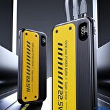 ScHitec YK 22.5W Type-C ve Lightning Kablolu Led Göstergeli UsbA&Type-C Çıkışlı Süper Şarj 10000mAh Powerbank