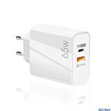 ScHitec 65W UsbA PD33W Quick Charger 3.0 Type-C to Type-C 3m Kablolu Hızlı Şarj Aleti Set