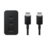 ScHitec 65W 2xPD+UsbA Ev Tipi Şarj Aleti 3 Çıkışlı Type-C to Type-C Kablolu Set