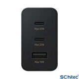 ScHitec 65W 2xPD+UsbA Ev Tipi Şarj Aleti 3 Çıkışlı Type-C to Type-C Kablolu Set