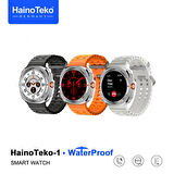 Haino Teko Watch Ultra Amoled Ekran WaterProof Akıllı Saat 3 Kordonlu Titanyum Gümüş 47mm
