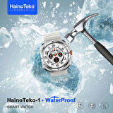 Haino Teko Watch Ultra Amoled Ekran WaterProof Akıllı Saat 3 Kordonlu Titanyum Gümüş 47mm