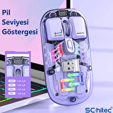 ScHitec M379 Çift Bağlantılı Bluetooth Kablosuz Modlu + 2.4Gh Type-C Şarjlı Gaming Mouse Beyaz