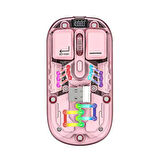 ScHitec M379 Çift Bağlantılı Bluetooth Kablosuz Modlu + 2.4Gh Type-C Şarjlı Gaming Mouse Pembe