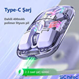 ScHitec M379 Çift Bağlantılı Bluetooth Kablosuz Modlu + 2.4Gh Type-C Şarjlı Gaming Mouse Pembe