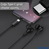 ScHitec E35 Hifi Sound Bass Type-C Girişli Kablolu Kulak İçi Mikrofonlu Kulaklık Siyah