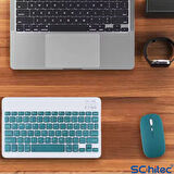 ScHitec Kablosuz Klavye ve Mouse Set Type-C Şarjlı Bluetooth 2.4G Bağlantlılı Siyah