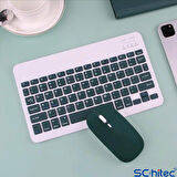 ScHitec Kablosuz Klavye ve Mouse Set Type-C Şarjlı Bluetooth 2.4G Bağlantlılı Siyah