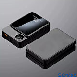 ScHitec 22.5W Magsafe Kablosuz ve Dijital Ekranlı 10000mAH Powerbank Siyah