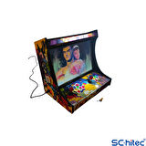 ScHitec 4KHD 3D Pandora 9800 Arcade Oyunlu Taşınabilir Pandora Masaüstü Kabinli 22inç Atari Makinası 