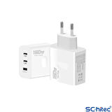 ScHitec 160W 2xType-C + UsbA Quick Charger 5.0 Teknolojili Ev Tipi 3 Çıkışlı 6A 120W UsbA to Type-C Kablolu Şarj Aleti