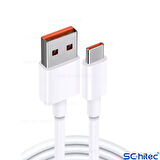 ScHitec 160W 2xType-C + UsbA Quick Charger 5.0 Teknolojili Ev Tipi 3 Çıkışlı 6A 120W UsbA to Type-C Kablolu Şarj Aleti