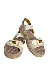 Lastikli Boncuk Detaylı Günlük Kadın Sandalet BEJ
