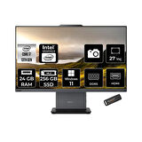 Lenovo ThinkCentre Neo 50A i7 13620H 24GB DDR5 256GB SSD 27" FHD IPS W11H Siyah All in One PC & PER4