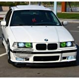 BMW 3 Serisi E36 1990-2000 Uyumlu Üniversal Laguna Lip Esnek Ön Lip 2 Parça Tampon Altı Dil Karlık Ön Ek