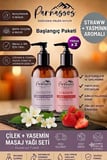 Parnassos Çilek & Yasemin Masaj Yağı Seti 2 x 150 ML – Romantik Aroma Uyumu, Avantajlı İkili Set