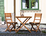 Interbuild Sydney Masif Ahşap Katlanır Bahçe Masası, 75x75x73 cm, Altın Teak