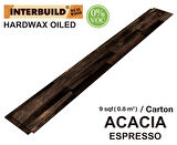 Interbuild Acacia Shiplap 1219 x 152 x 10 mm, 5'li paket, Espresso