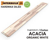Interbuild Acacia Shiplap 1219 x 152 x 10 mm, 5'li paket, Organik Beyaz