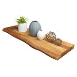 Interbuild Akasya Yüzer Raf 900x250x38mm, Canlı kenarlı parmak eklemli, Altın Tik