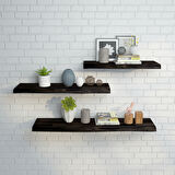 Interbuild Akasya Yüzer Raf 900x250x38mm, Canlı kenarlı parmak eklemli, Espresso