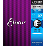 Elixir 11025 Polyweb Coated 80/20 Bronze Custom Light Takım Tel Akustik Gitar Teli 011- 052
